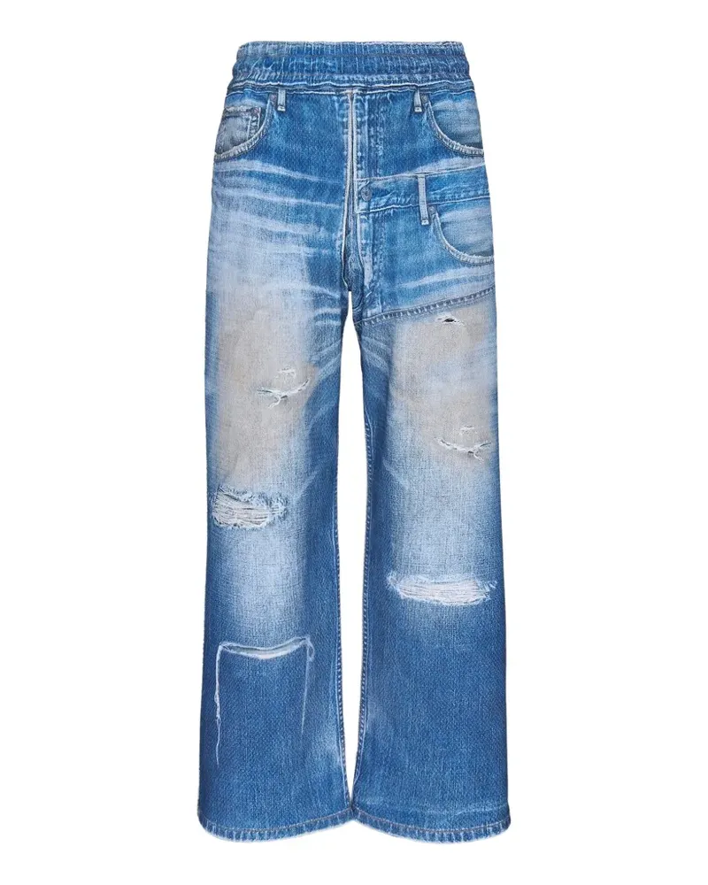 Andersson Bell cargo trompe l'oeil frayed jeans - Blau Blau