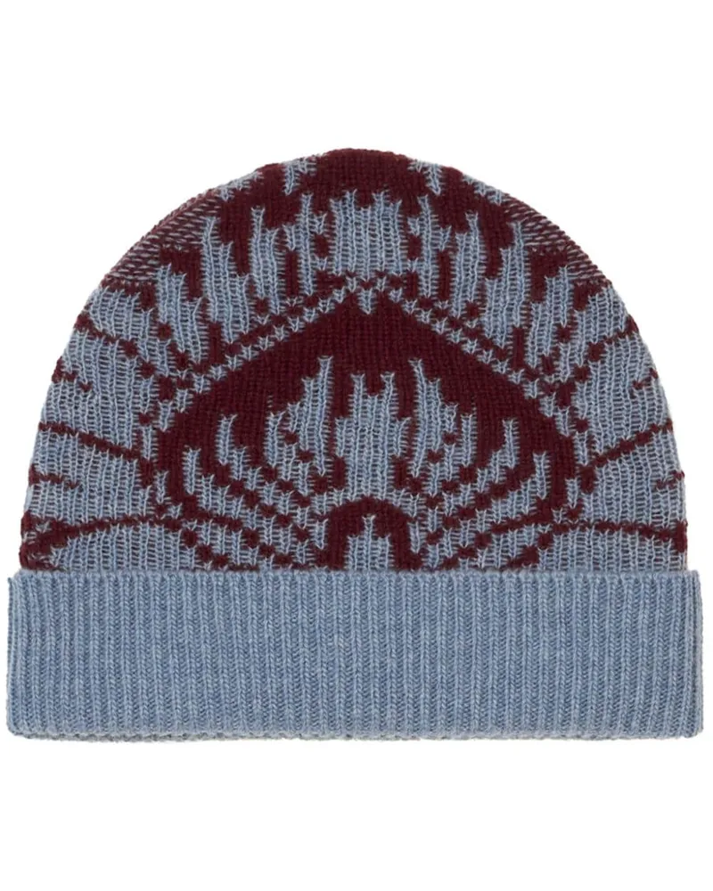 Etro Beanie mit Intarsien-Motiv - Blau Blau