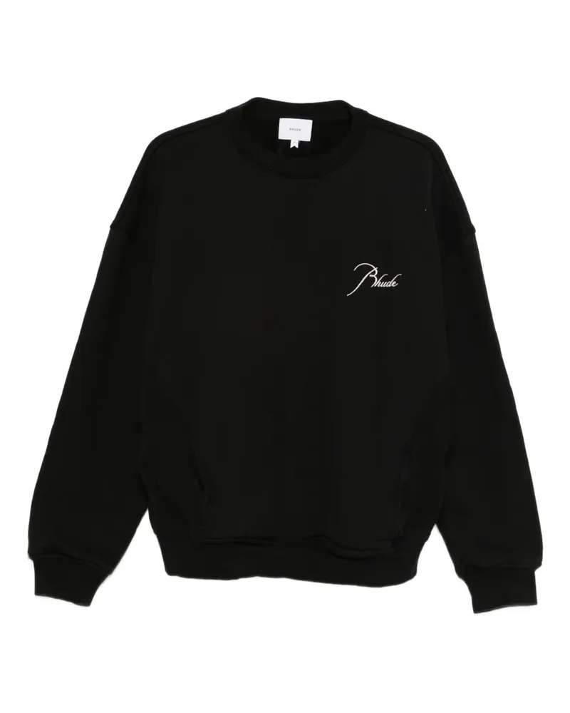 RHUDE Sweatshirt mit Logo-Print - Schwarz Schwarz