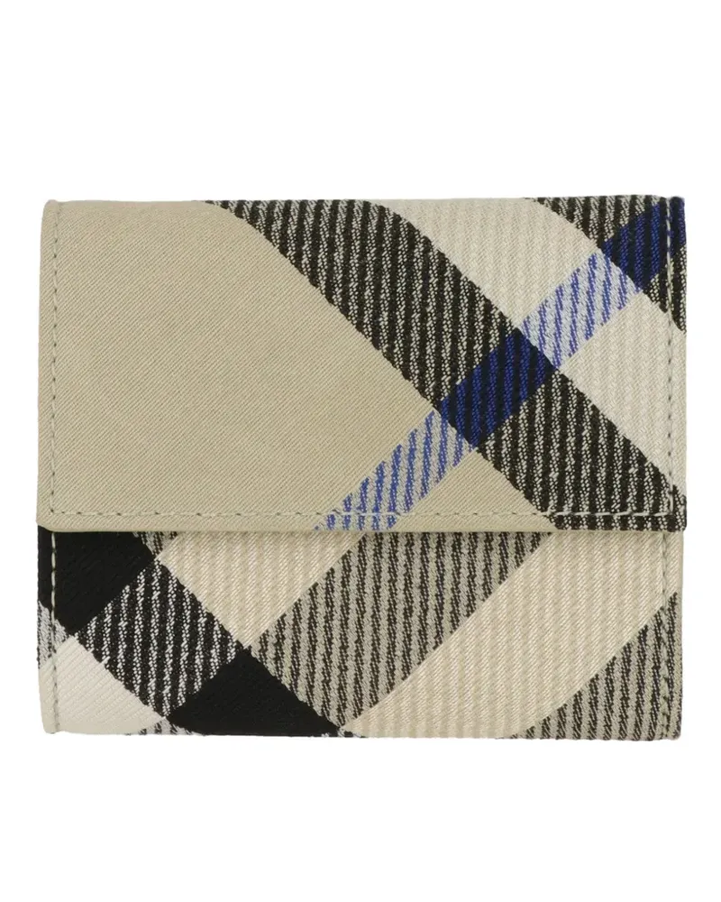 Burberry check-pattern fold-over wallet - Nude Nude