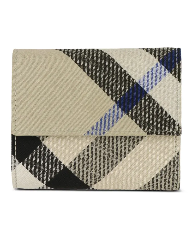 Burberry check-pattern fold-over wallet - Nude Nude