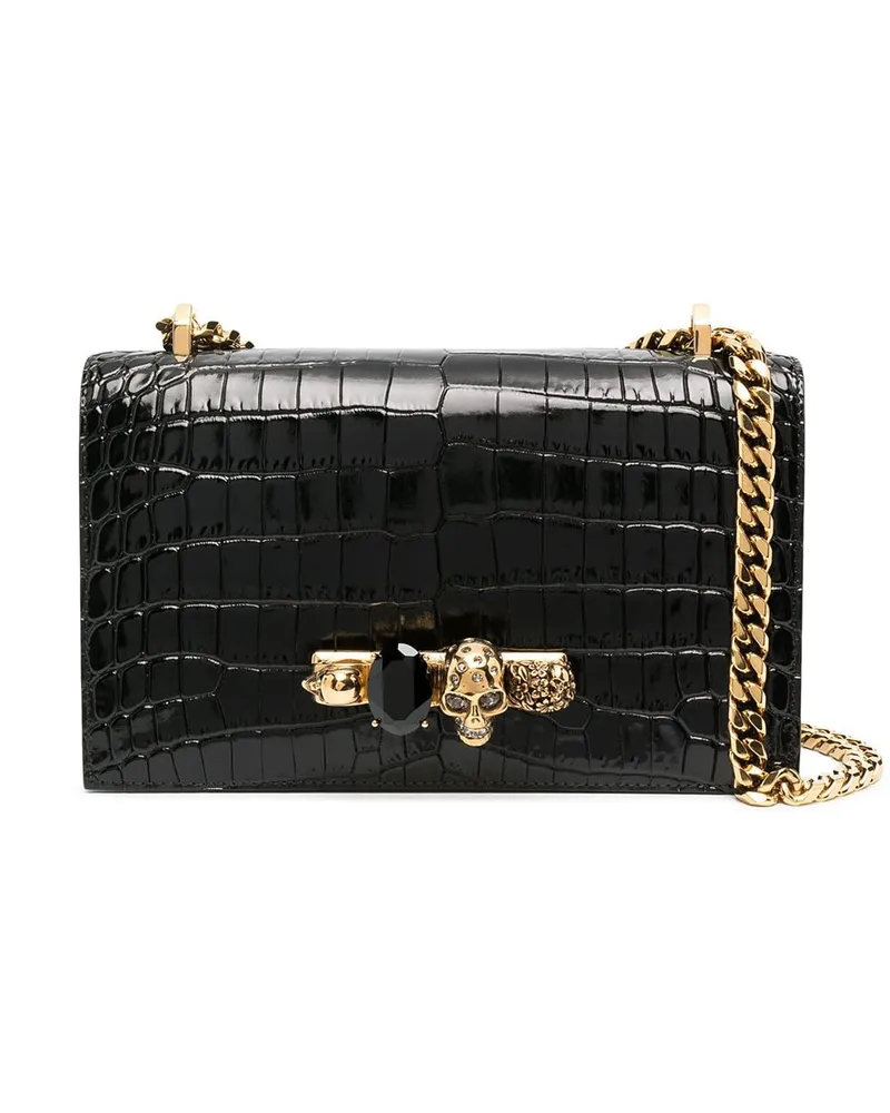 Alexander McQueen Schultertasche mit Schlagring - Schwarz Schwarz