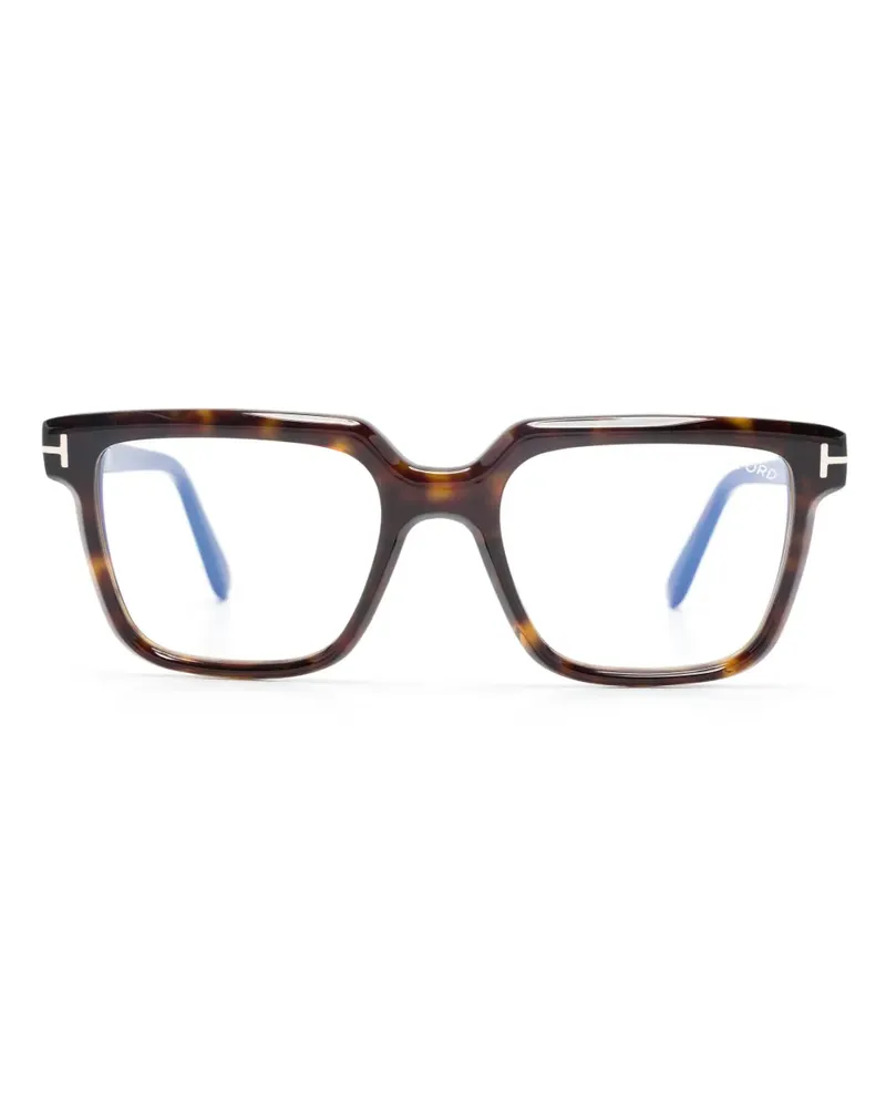 Tom Ford Eckige Brille in Schildpattoptik - Braun Braun