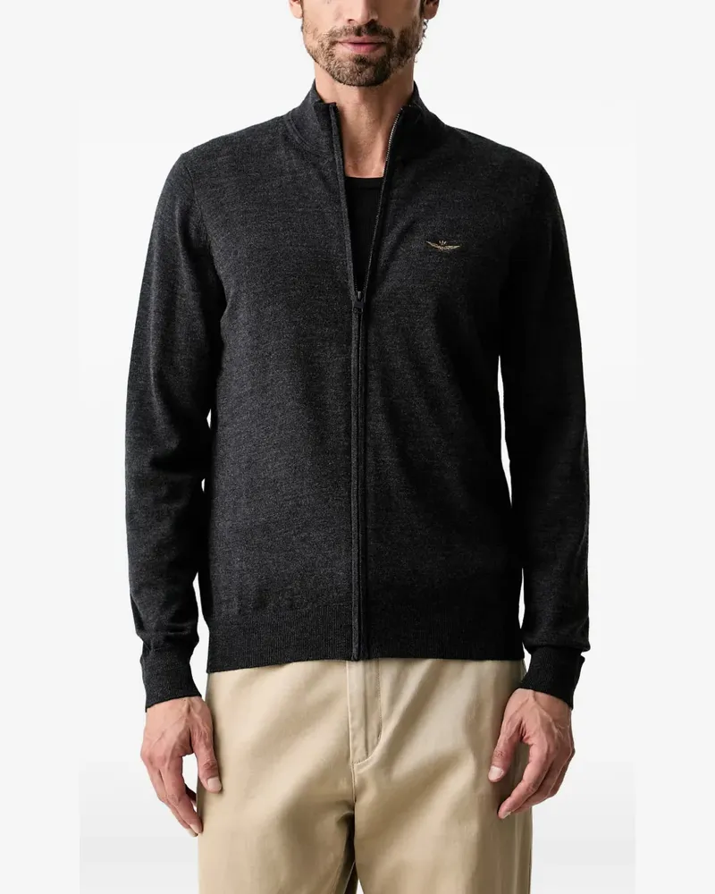 Aeronautica Militare Cardigan mit Logo-Stickerei - Grau Grau