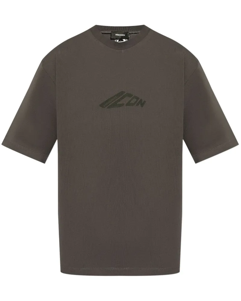 Dsquared2 T-Shirt mit Logo-Print - Braun Braun