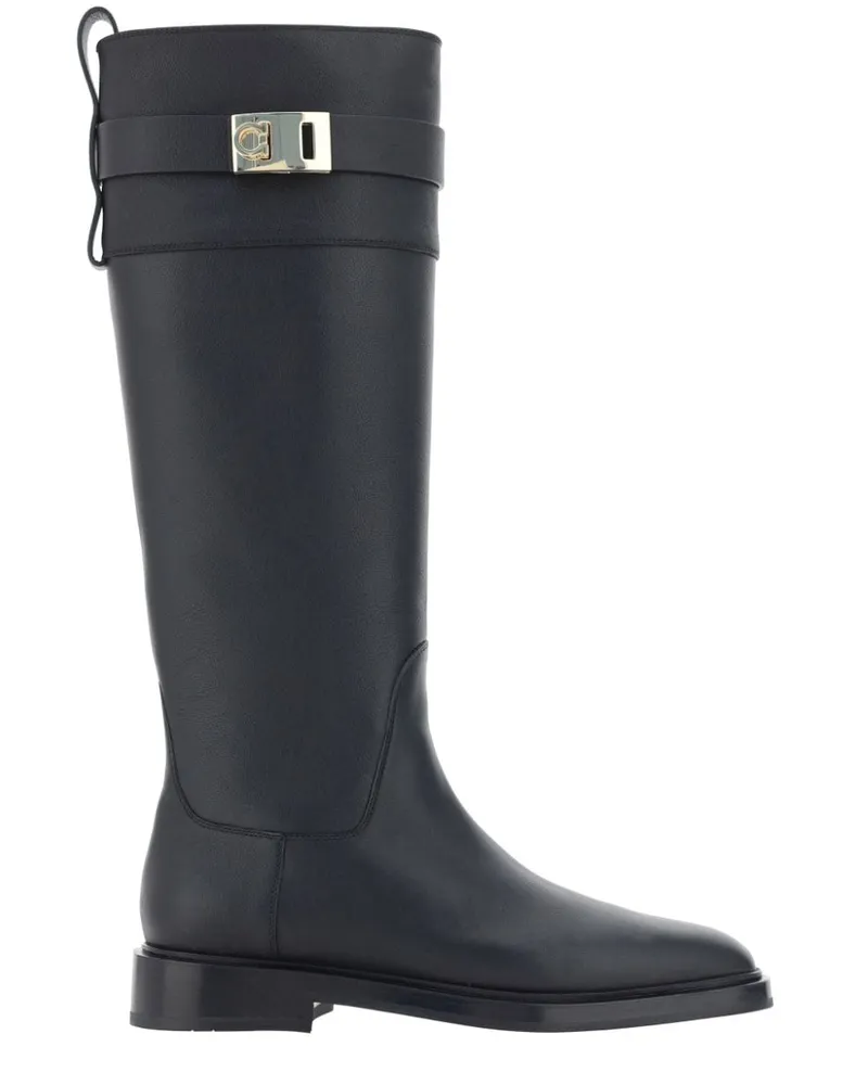 Ferragamo Stiefel mit Schnallendetail - Schwarz Schwarz