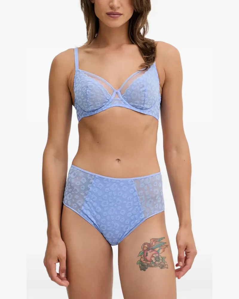 Chantelle BH mit Leopardenmuster und Mesh-Einsätzen - Blau Blau