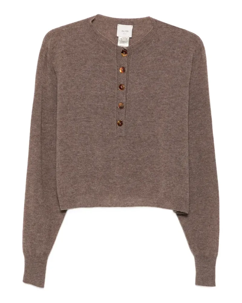ALYSI Cropped-Cardigan - Braun Braun
