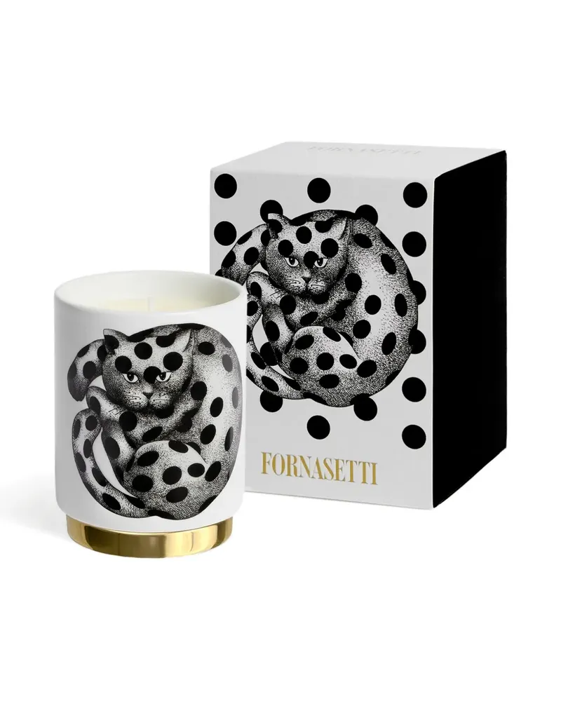 Fornasetti High Fidelity Duftkerze mit Polka Dots - Weiß Weiß