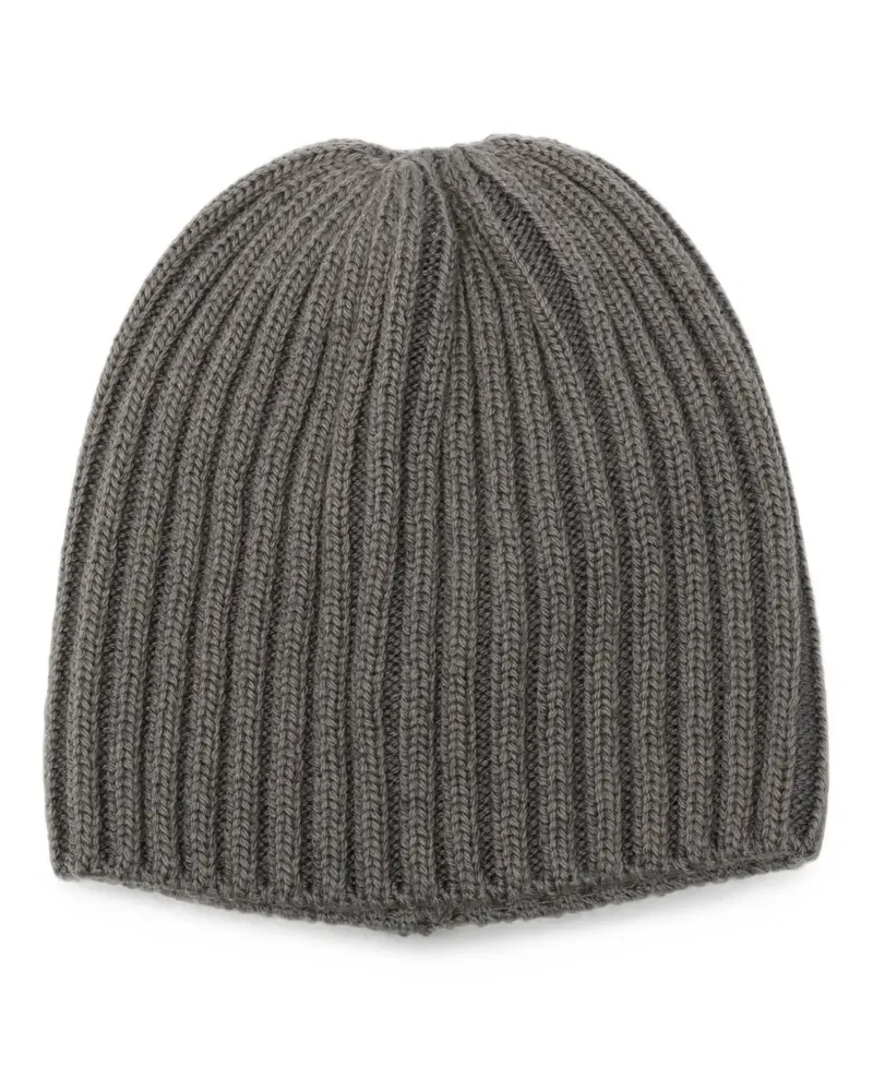 Our Legacy Boston ribbed-knit beanie hat - Grau Grau