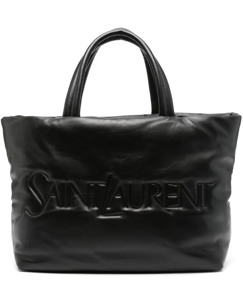 Saint Laurent Shopper mit Logo-Prägung Schwarz