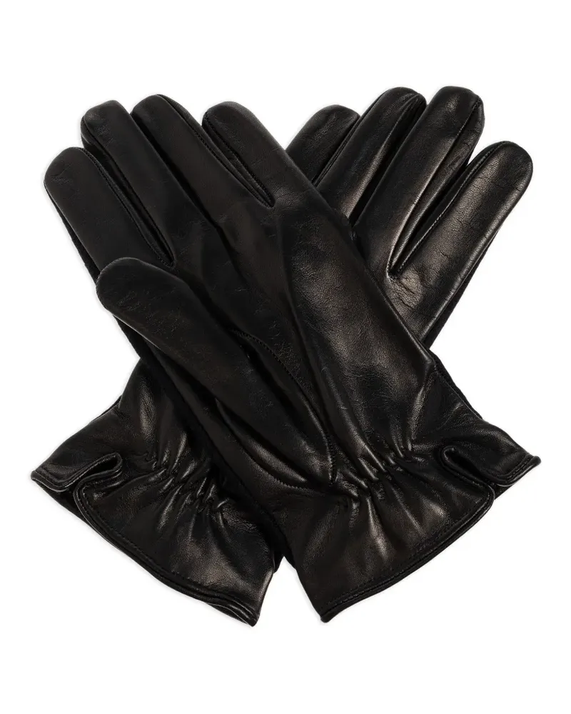 Emporio Armani Handschuhe mit Lederbesatz - Schwarz Schwarz