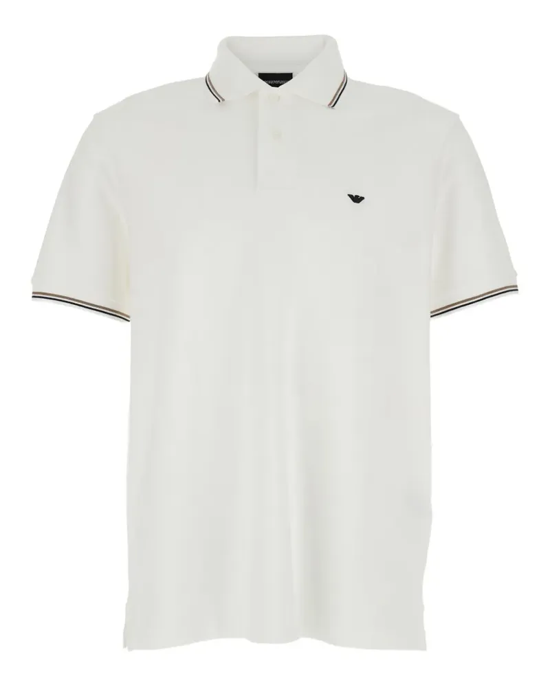 Emporio Armani Poloshirt mit Emblem - Weiß Weiß