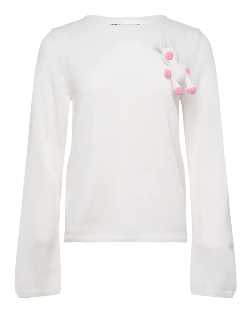 Comme des Garçons unicorn-appliqué long-sleeve sweater - Nude Nude