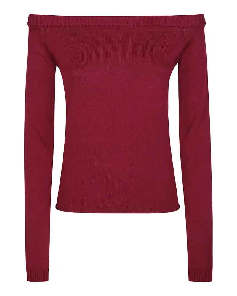 IRO off-shoulder ribbed-trim sweater - Rosa Rosa