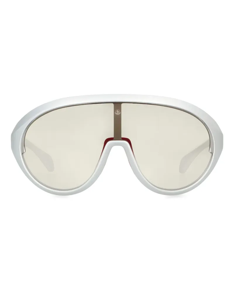 Moncler Sonnenbrille mit Logo - Weiß Weiß