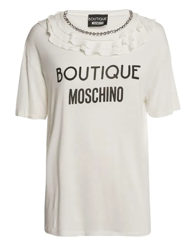 Moschino T-Shirt mit Logo-Print - Weiß Weiß