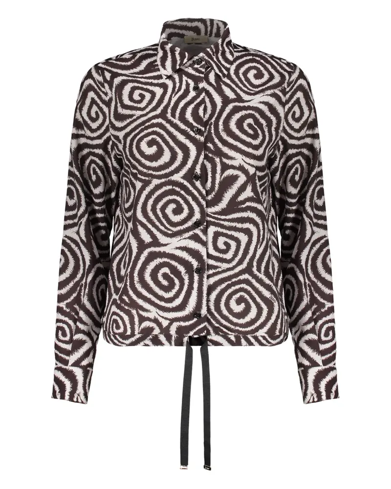 Herno jacquard button shirt - Braun Braun