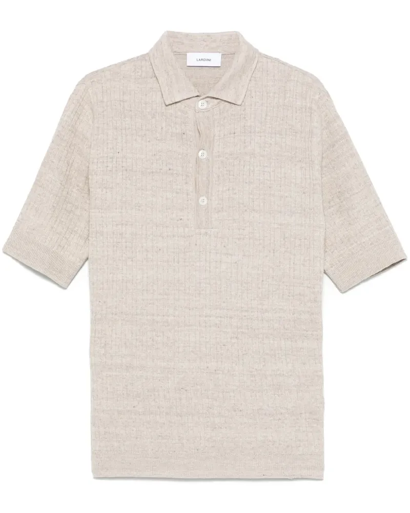 LARDINI Meliertes Poloshirt - Nude Nude