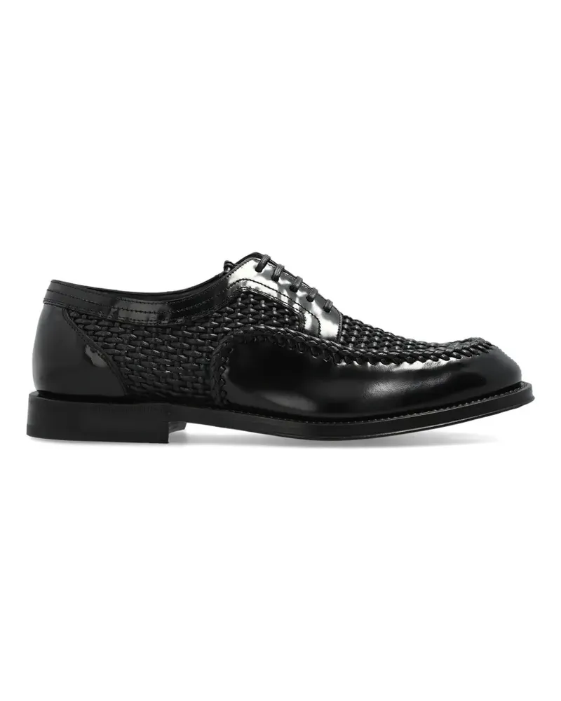 Dolce & Gabbana Gewebte Derby-Schuhe - Schwarz Schwarz
