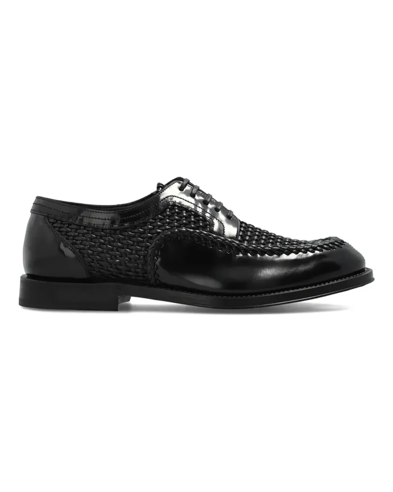 Dolce & Gabbana Gewebte Derby-Schuhe - Schwarz Schwarz