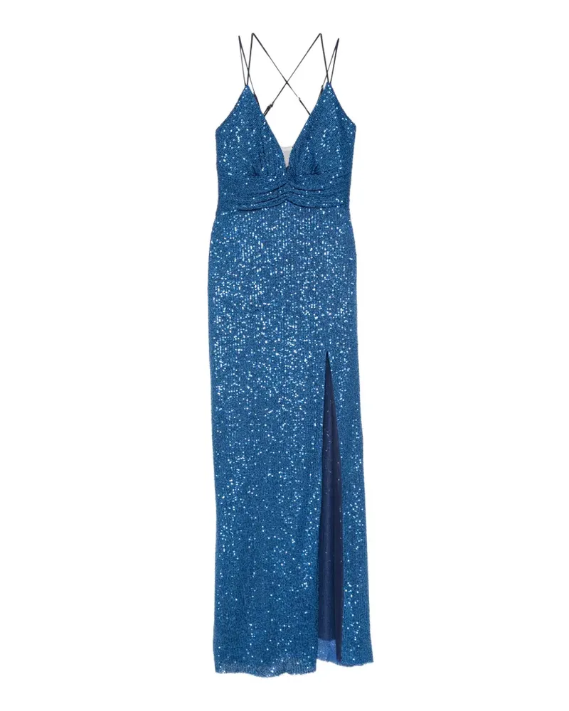 Hanita sequin-embellished side-slit maxi dress - Blau Blau