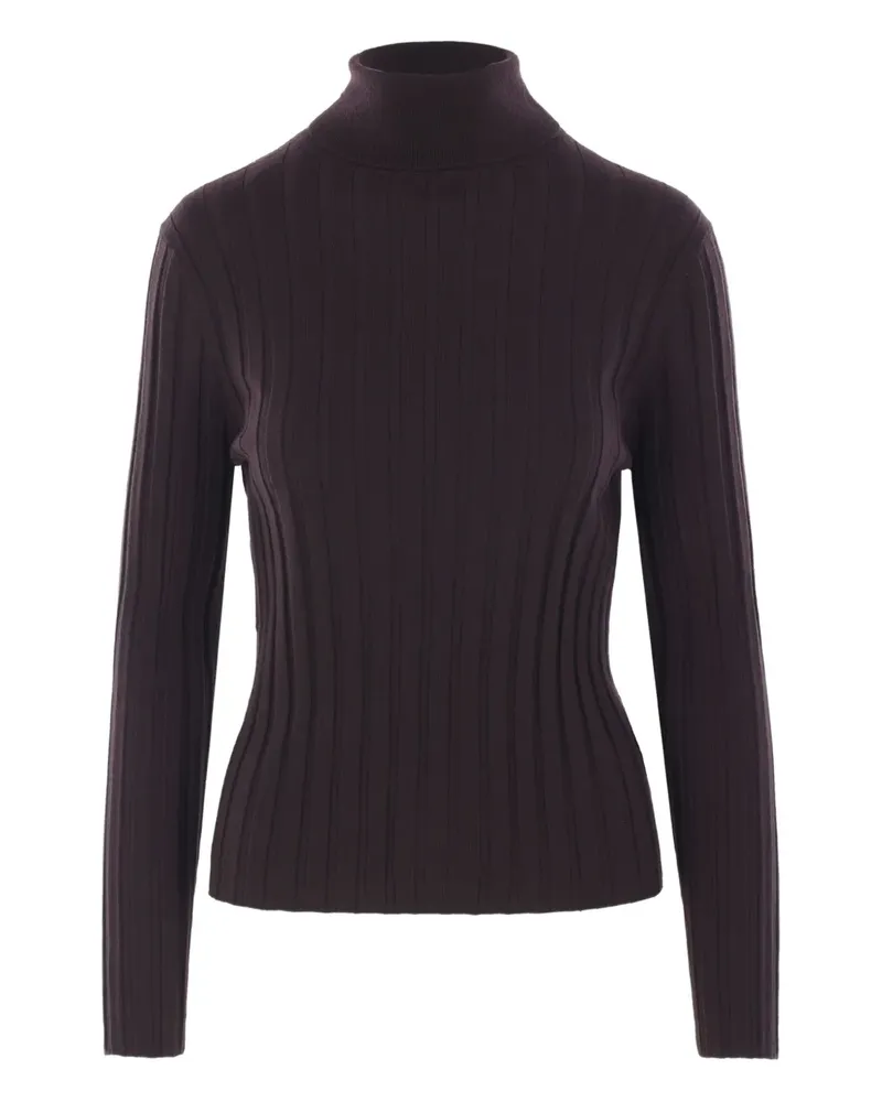 ALLUDE Gerippter Rollkragenpullover - Braun Braun