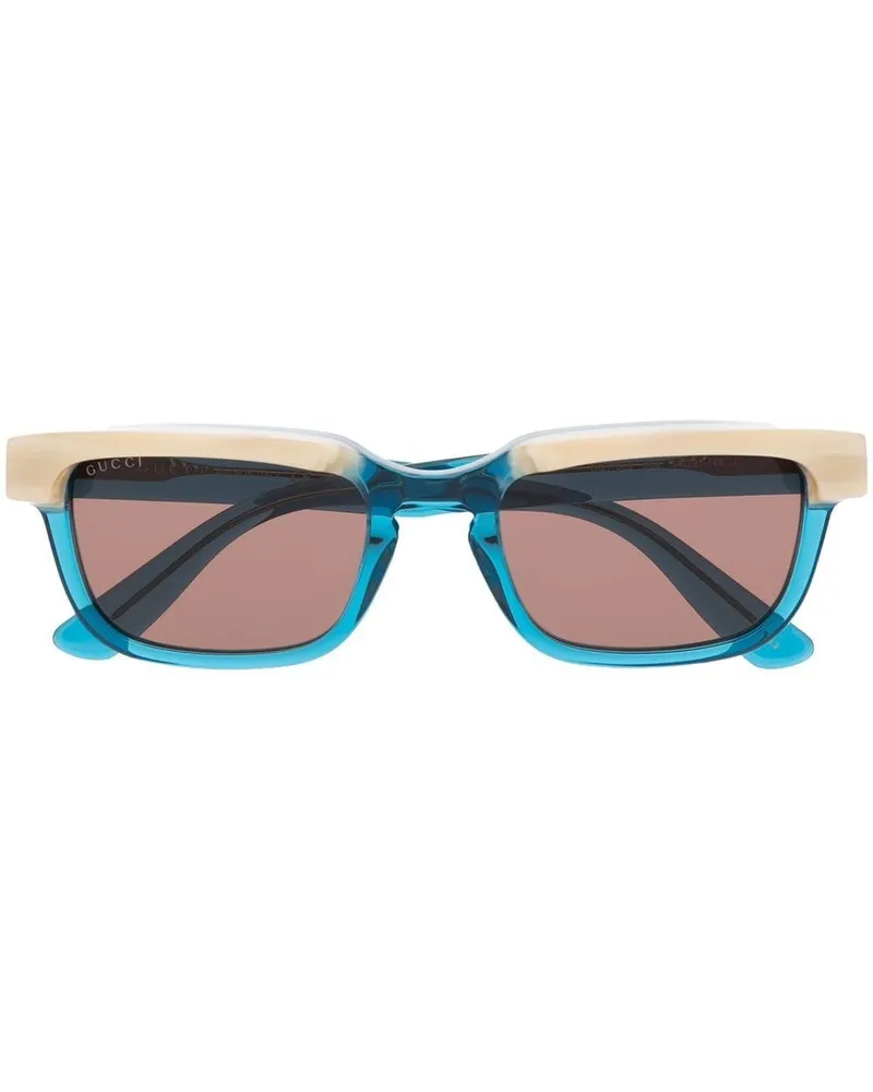 Gucci Sonnenbrille mit 3D-Detail - Blau Blau