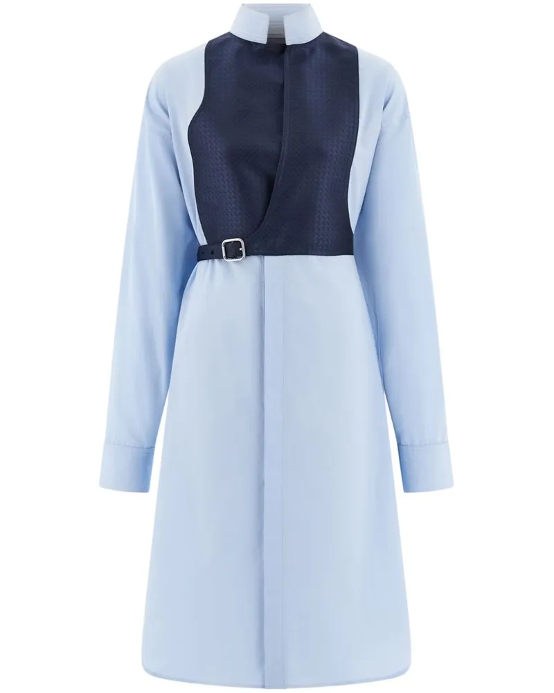 Ferragamo Hemdkleid mit Kontrasteinsatz - Blau Blau