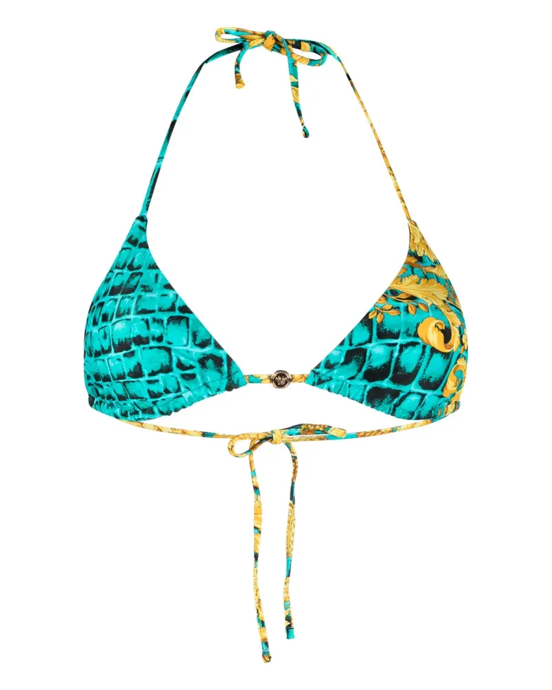 Versace Triangel-Bikinioberteil mit Baroccodile-Print - Grün Grün