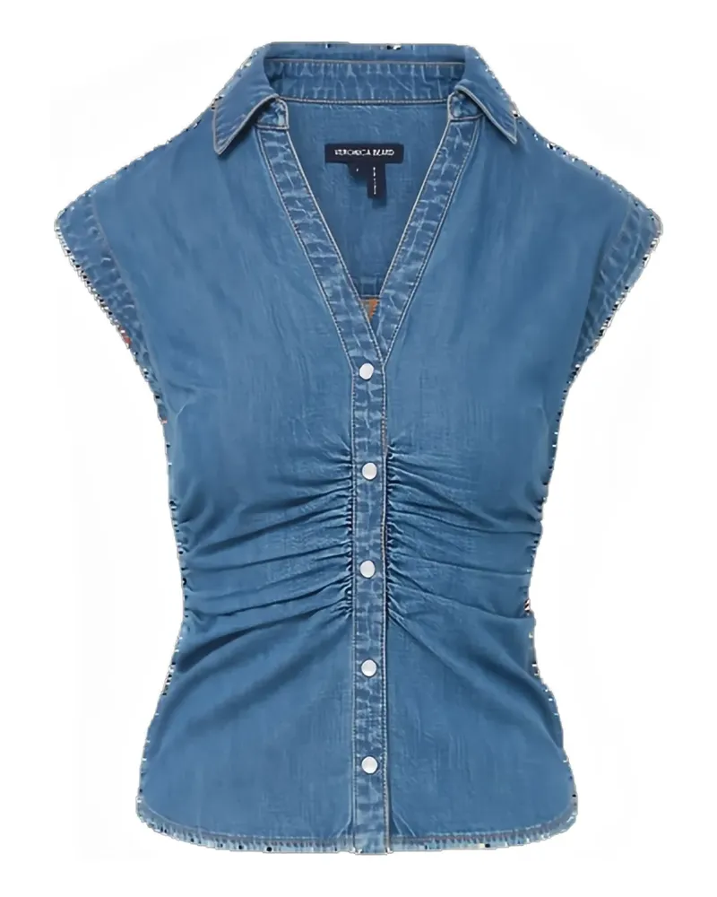 Veronica Beard Gerafftes Jeanstop - Blau Blau
