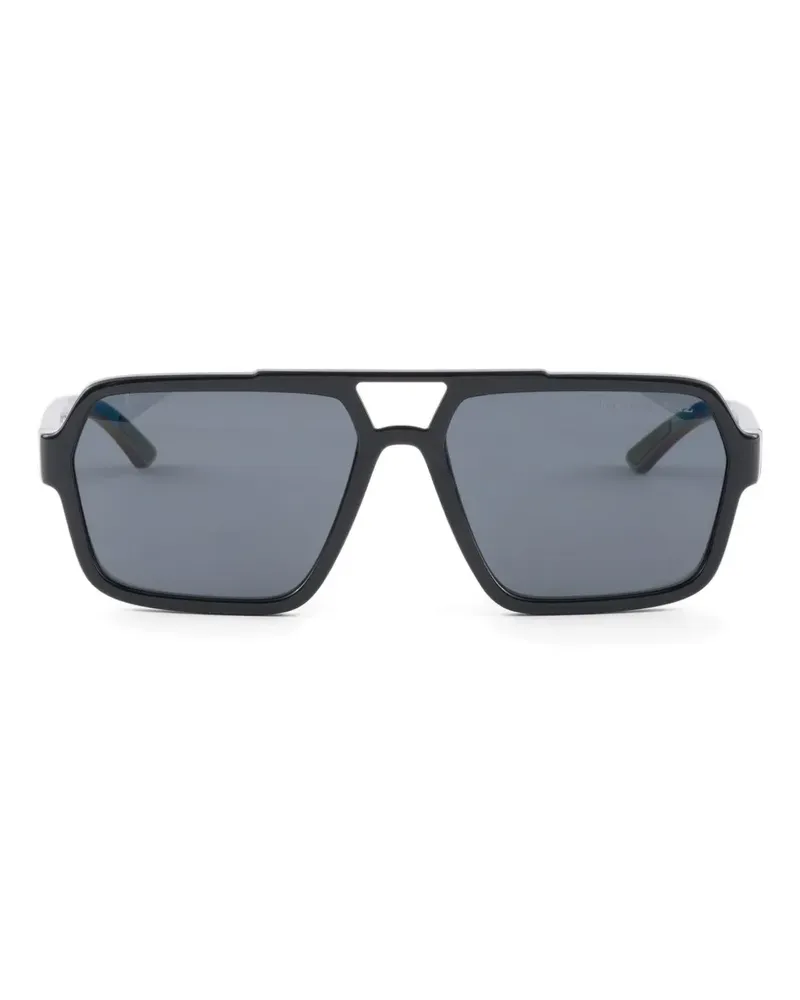 Prada Sonnenbrille mit geometrischem Gestell - Schwarz Schwarz