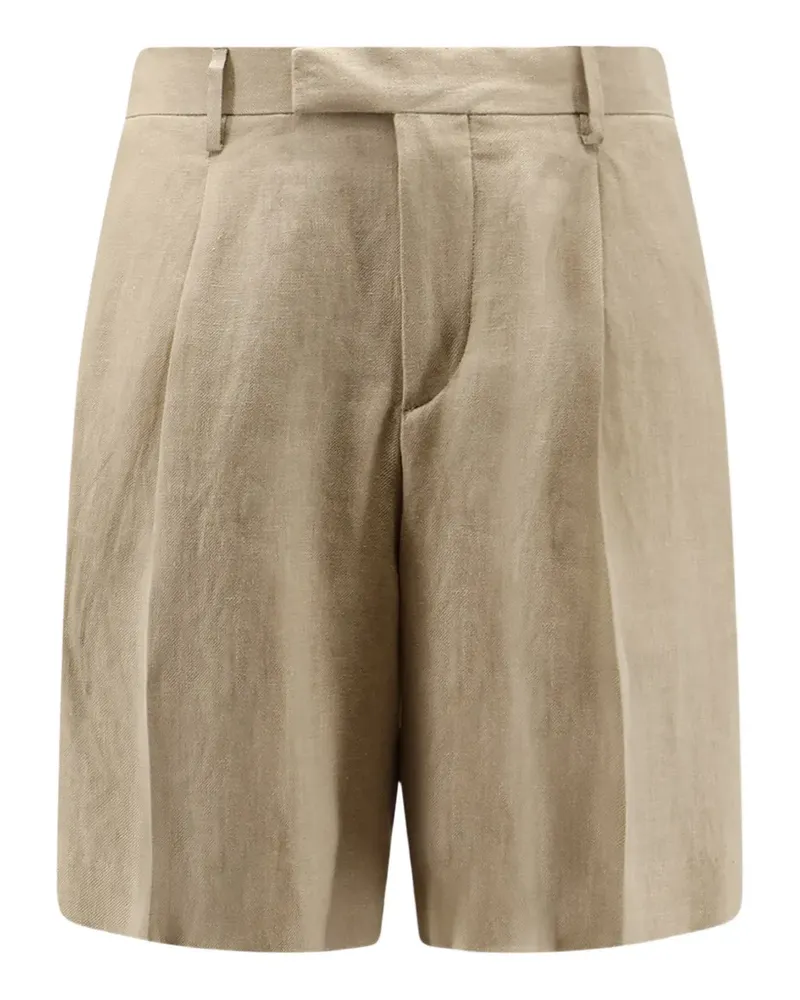 LARDINI Leinen-Shorts mit Falten - Nude Nude