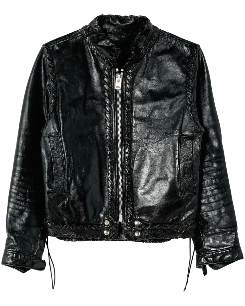 RE/DONE Lederjacke mit Ziernähten - Schwarz Schwarz
