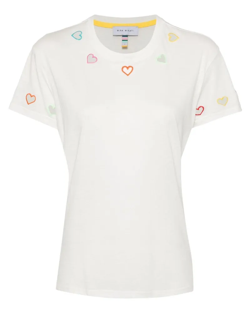 Mira Mikati T-Shirt mit Herz-Cut-Out - Weiß Weiß