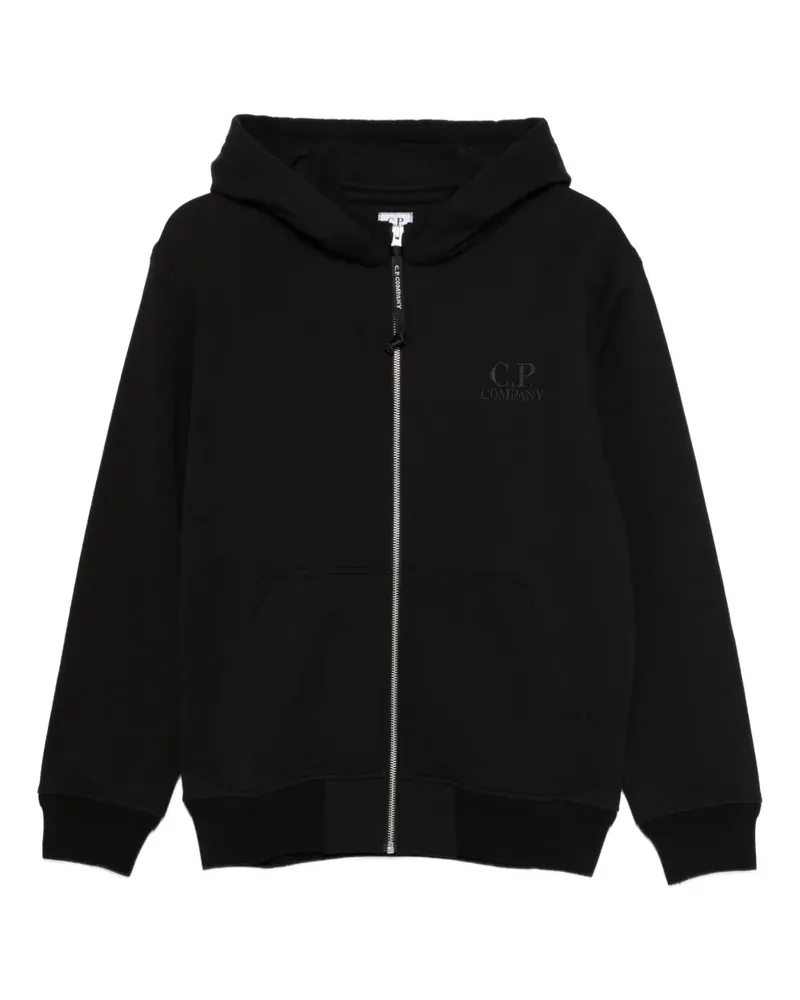 C.P. Company logo-embroidered hoodie - Schwarz Schwarz