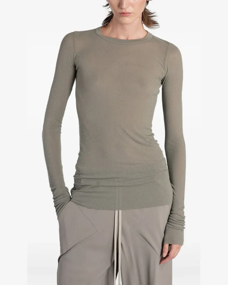 Rick Owens ribbed long-sleeve sweater - Grau Grau