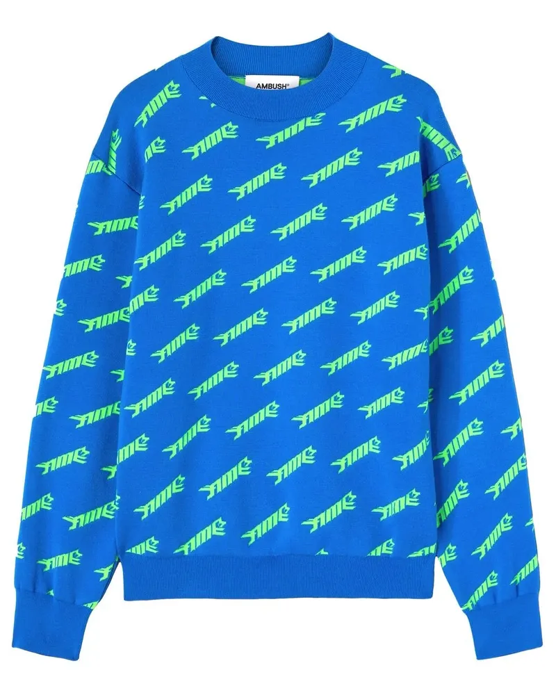 AMBUSH Pullover mit Intarsien-Logo - Blau Blau
