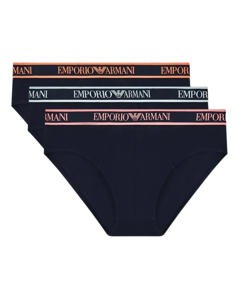 Emporio Armani logo-waistband boxers set (set of three) - Blau Blau