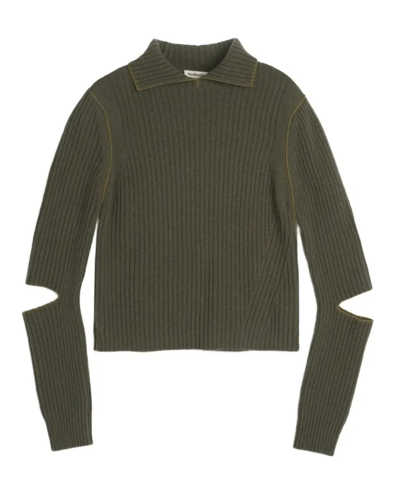 YMC Peeka ribbed-knit sweater - Grün Grün
