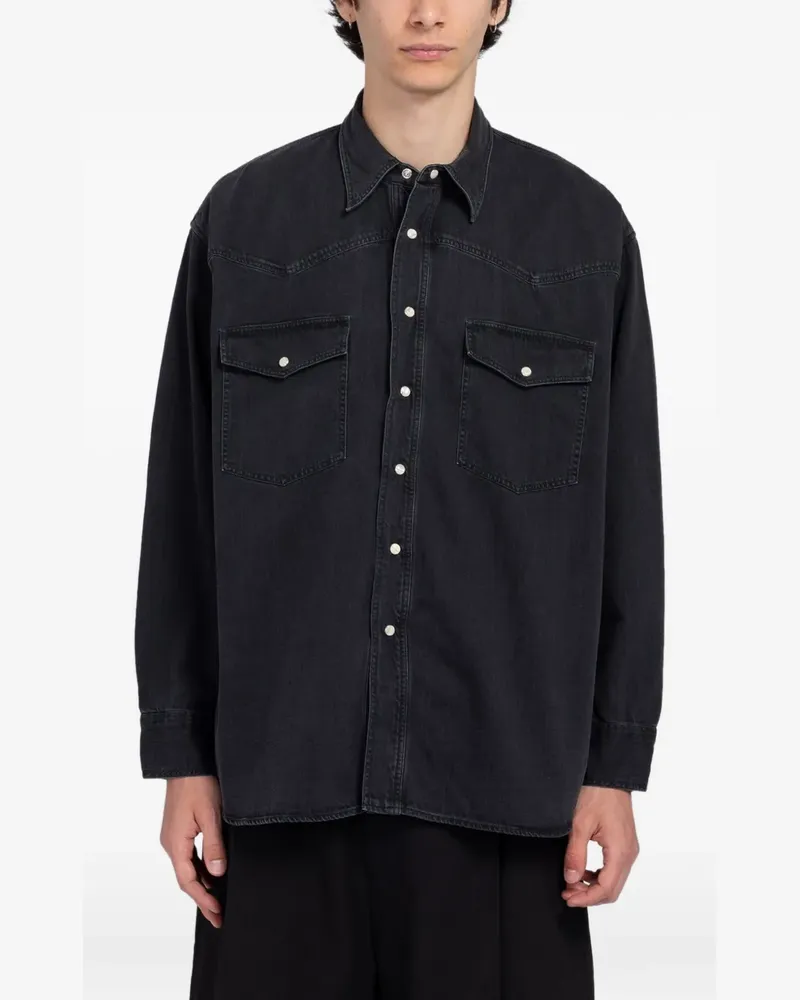 Studio Nicholson Mylo western-yoke denim jacket - Schwarz Schwarz