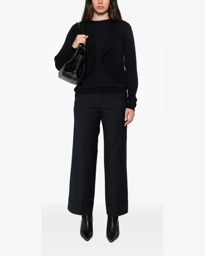 Liviana Conti ruffled long-sleeve sweater - Blau Blau