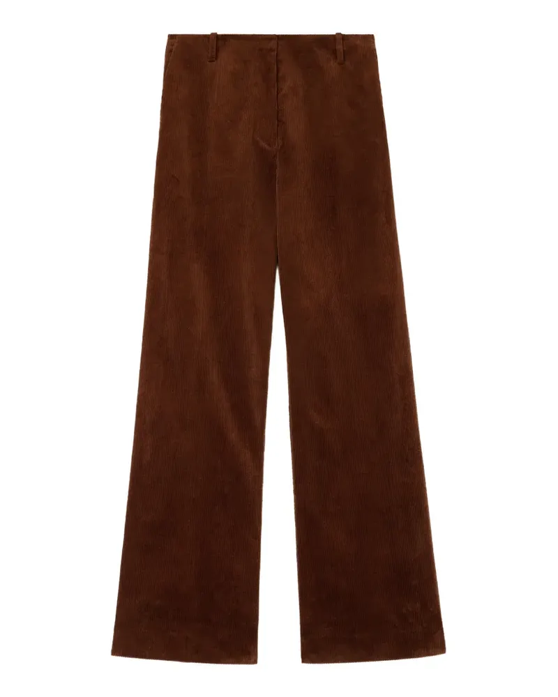 Ganni Hose aus braunem Cord Braun
