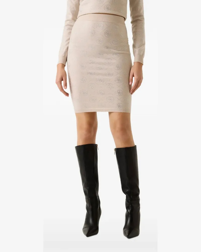 Guess wool-blend rhinestones skirt - Nude Nude