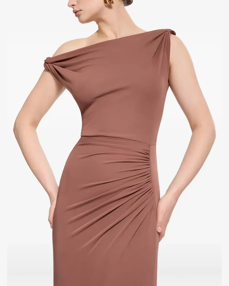 Elie Saab ruched-detail maxi dress - Braun Braun