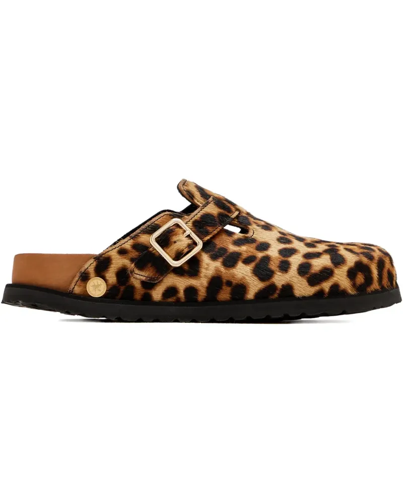 Birkenstock Boston leopard-pattern sandals - Braun Braun