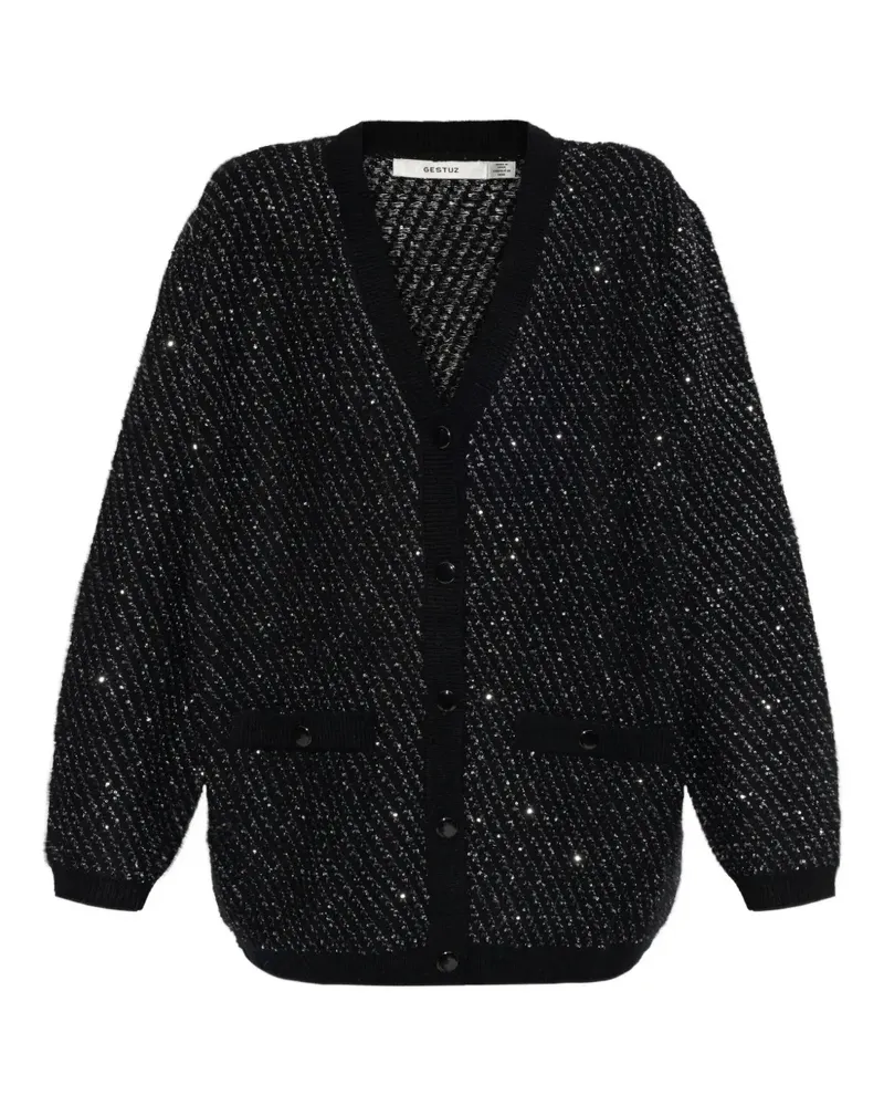 Gestuz button pocket cardigan - Schwarz Schwarz