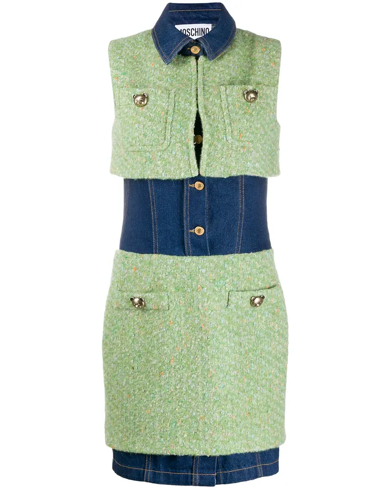 Moschino Schmales Kleid mit Kontrasteinsatz - Grün Grün
