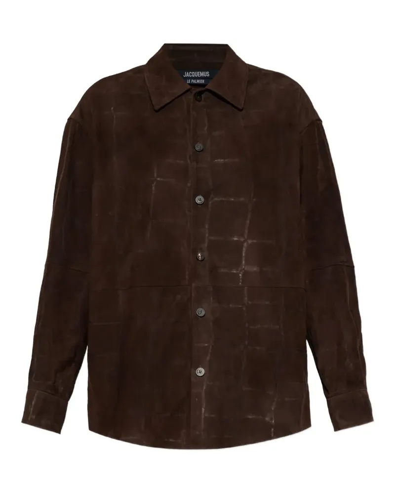 Jacquemus The Croco leather shirt - Braun Braun