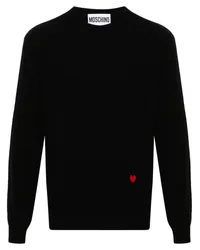 Moschino Pullover mit Herz-Intarsie Schwarz